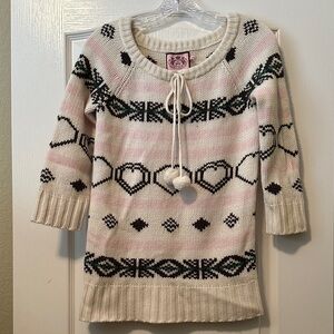 Juicy Couture brand Pink, Brown and Cream Patterned Sweater